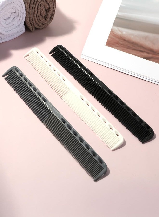 BOHUIZ 6pcs Barber Comb Set, 7 Inch Carbon Fine Cutting Comb, Anti Static Professional Clipper Combs for Men and Women Hairdressing, Salon and Home (Black+White+Gray) - Image 4